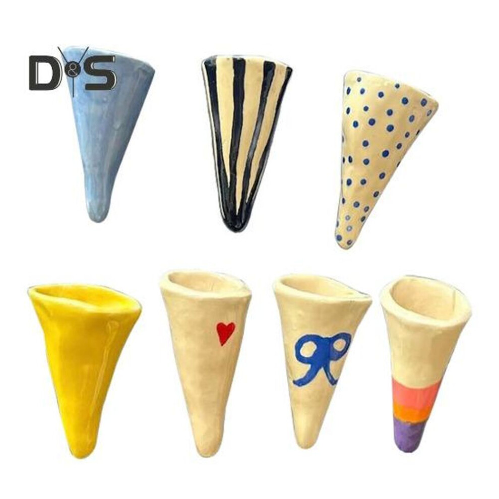 7pcs/set 3D Cone Refrigerator Magnet Diy Home Office Kitchen Locker Fridge Miniature Cone Shape Magnetic Decoration Resin Ornament