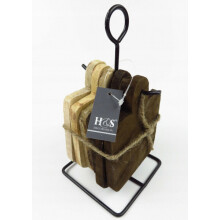 COASTER SET WOOD 6PCS