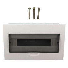 (As show, One size) Distribution Protection Box 15 Way Waterproof Circuit Breaker Distribution Box with Transparent Shell DIN Rail