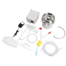 (As show, One size) 3L Electric Milker Hands Free Stainless Steel Bucket Silicone Cup Tube Portable Impulse Milking Machine 100240V AU Plug