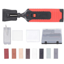 (As show, One size) Tile Porcelain Repair Kit Electric Heating Pen 8Pcs Wax Block Set for Stone Crack Gaps Repairing and Refinishing