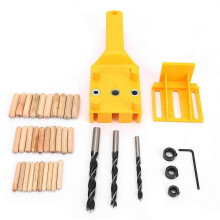 (As show, One size) ABS Plastic Handheld Straight Hole Jig Drill Guide Tool Woodworking Locator(38Pcs Tool)