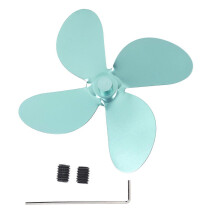 (As show, One size) Fireplace Fan Blade 4 Blades Aluminium Alloy Christmas Style Wood Stove Accessories
