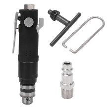 (As show, One size) 3/8in Air Drill with 3 Jaw Chuck Variable Speed Straight Handle CW and CCW Pneumatic Drill EU Style