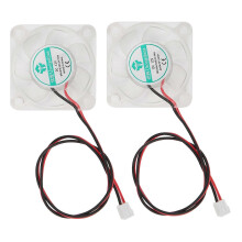 (As show, One size) 2Pcs 3D Printer Cooling Fan LED Light Hydraulic Bearing Mini Radiator 4010 for V6 Hotend12V