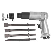 (As show, One size) Air Hammer Kit 66mm Stroke 3000BPM 1/4in PT Air Inlet 3/8in Inlet Pipe Pneumatic Chisel for Rust Removal