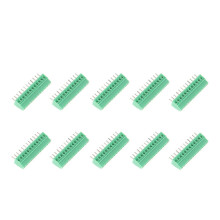 (As show, One size) 10pcs/set 12 Pin 2.54mm Pitch Green PCB Universal Screw Terminal Block Connector