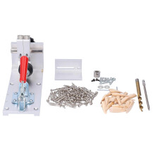 (As show, One size) Drilling Locator Punching Positioner with Vacuum Cleaner Aluminum Alloy Woodworking Tools