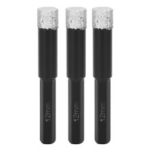 (As show, One size) Brazed Dry Tile Drill Bit Hex Handle Diamonds Drill Cutter Marble Ceramic Hole Saw 12mm