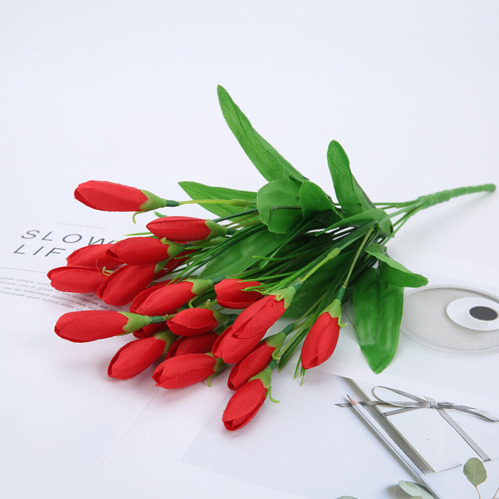 (Red)Magnolia Flower Bud Simulation Fleur Paysage Extérieur Décoration Salon