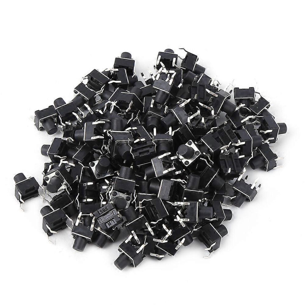 (As Show, One Size) 100Pcs Momentary Tactile Push Button Switch Mini Micro Tact Switch Accessory 6 X 6 X 7Mm 6909775963159