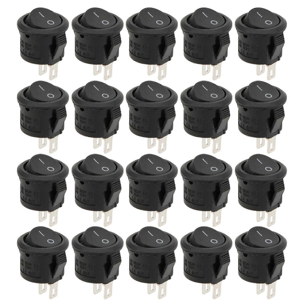 (As Show, One Size) 20Pcs Rocker Switch Power Switch Small Round 2 Pin 2 Position Kcd11 Industrial Control Elements 6909775962084