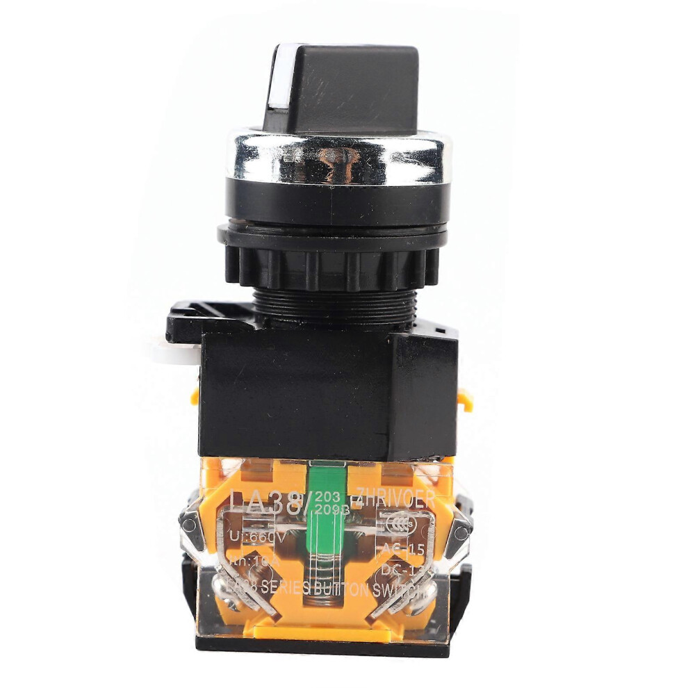 (As Show, One Size) 22Mm Round Rotary Selector Switch 2 Positions Nc + No Self Locking 6909775976722