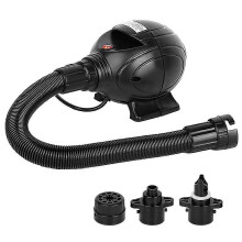 (As show, One size) Portable 800W Electric Air Pump Inflator Deflator with 3 Nozzles for Inflatables Air Bed Mattress Float Pool Toy Flow