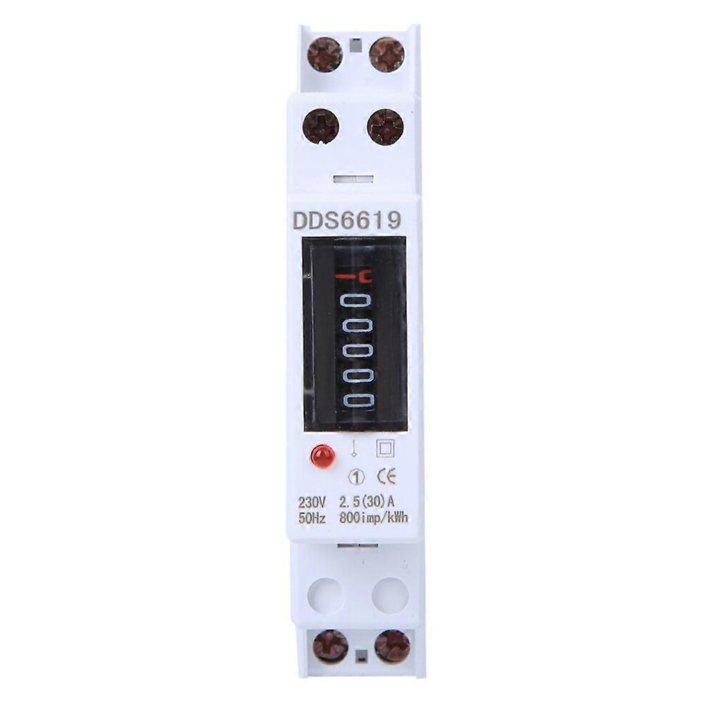 (As Show, One Size) Energy Meter Din Rail 1P Single Phase Counter Household Appliances 230V Dds6619-001(Dds6619-001-2.530A ) 6909775980262