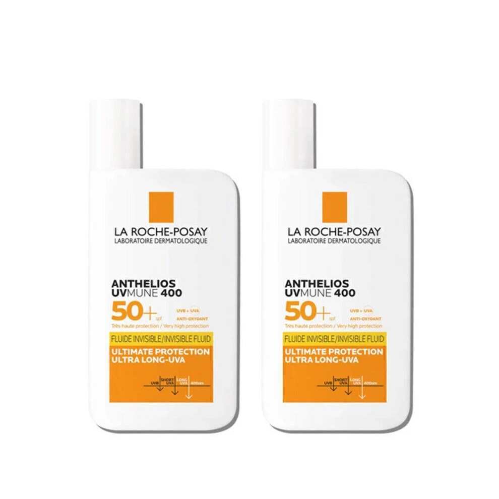 2PC La Roche-Posay Anthelios UVmune 400 Invisible Fluid SPF50+ 50ml