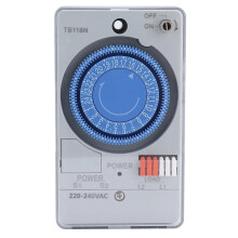 (As show, One size) Mechanical Timer Automatic 24 Hours Low Power Consumption Time Switch for Water Heaters Street Lights 220VAC
