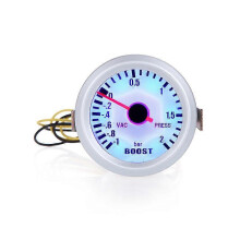 (As show, One size) Turbo Boost Vacuum Press Gauge Meter for Auto Car 2" 52mm -1~2BAR Blue LED Light