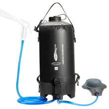 (As show, One size) 12L Portable Camping Shower Bag with Foot Pump and Shower Head Hose for Camping Hiking Backpacking