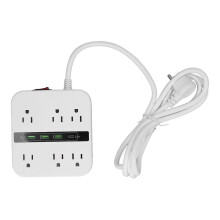 (As show, One size) Power Strip Overload Protection Flame Retardant PC Shell 2500W Extension Lead Socket 110
