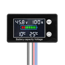 (As show, One size) Battery Monitor 9V-100V Battery Capacity Voltage Meter with LCD Display Backlight Digital Voltmeter Tester For Lithium Ternary Batteries Lead-acid Bat