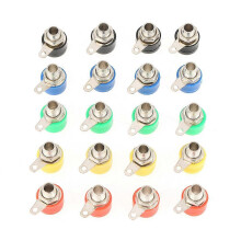 (As show, One size) 20Pcs Mixed Colors 4mm Speaker Amplifier Terminal Banana Plug Socket Jack Connectors