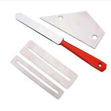 (As show, One size) Stainless Steel Guitar Fret Polishing File Guitars Frets Leveling Ruler Fret Polishing Protection Gasket Guitar Repairing Tool