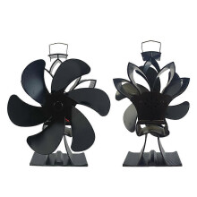 (As show, One size) Wood Stove Fan Heat Powered Non-Electric Lotus Shaped Silent Operation 6-Blade Fireplace Fan with Bracket for Wood Burning Stove/Pellet/Log Burner