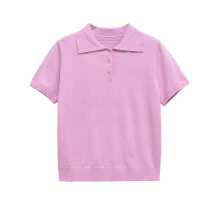(Pink, M) ZARZ Homemade European and American style New Women's Clothing Classic Fashion Basic POLO2893112401