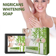 OUHOE Bamboo Charcoal Black Prickly Skin Soap, Bamboo Charcoal Brightening Skin Whitening Body Clean