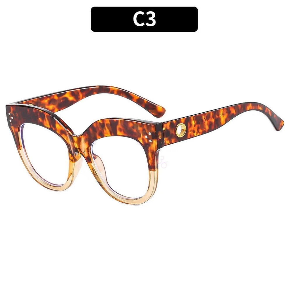 Blue/Light (Tortoise) New Womens Oversized Eyeglass Frames Blocking Tr90 Frame Glasses
