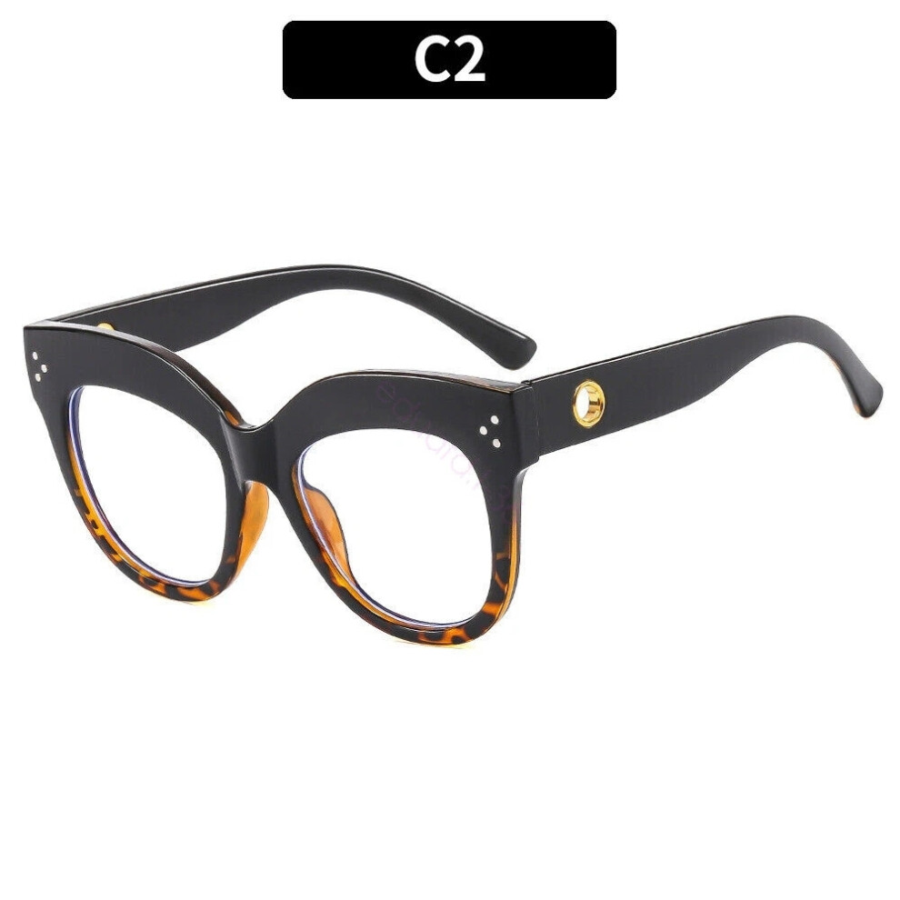 (Black Tortoise) Womens Oversized Eyeglass Frames Blue Light Blocking TR90 Frame Glasses HOT