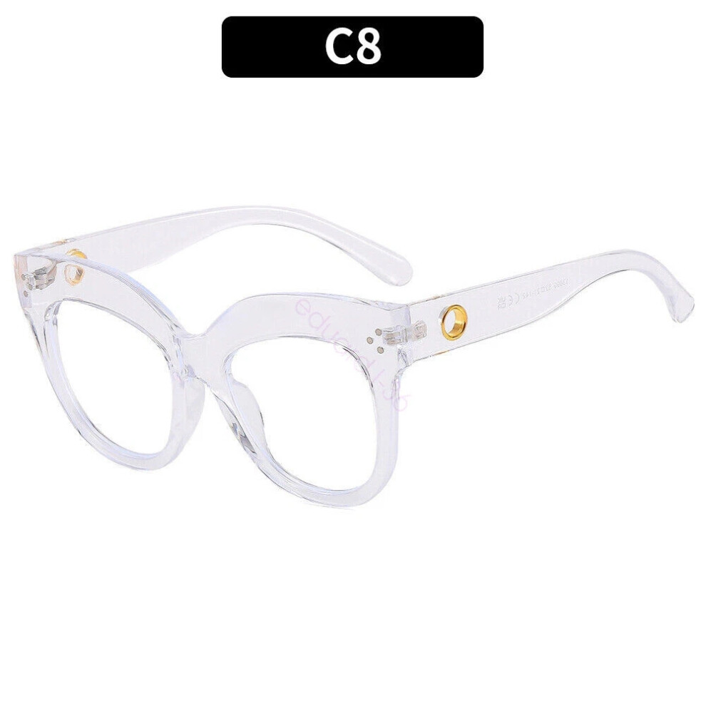 (Transparent) Womens Oversized Eyeglass Frames Blue Light Blocking TR90 Frame Glasses HOT