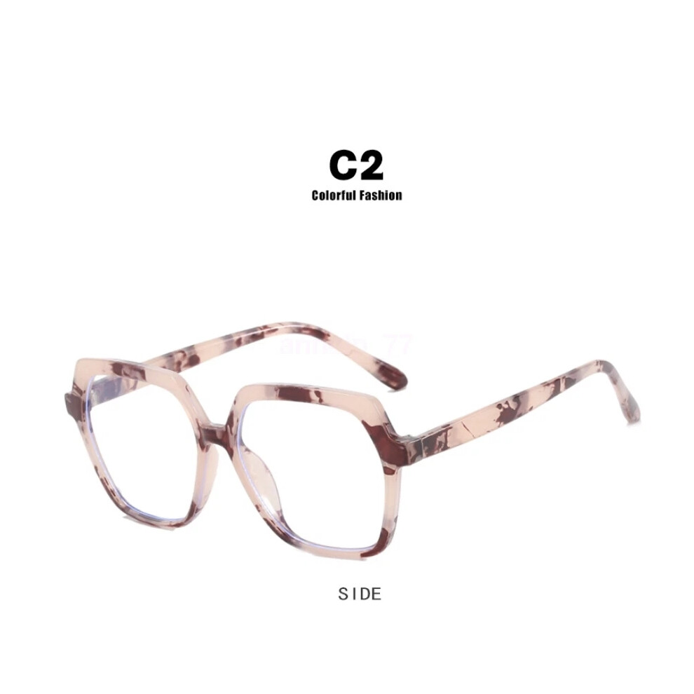(Tortoiseshell) Women  Men 55MM Demo Lens Glasses TR90 Eyeglasses Frame Oversized Glasses