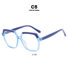 (Blue) 55MM Demo Lens Glasses TR90 Eyeglasses Frame Oversized Glasses  Men Women