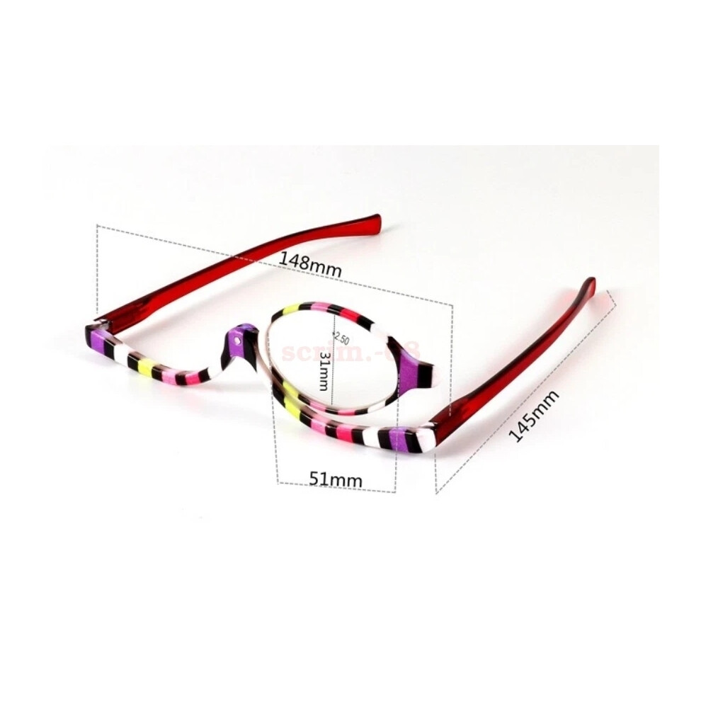 (+2.50) Makeup Reading Glasses Folding Eyeglasses Cosmetic Magnifying Glasses +1.0 +1.5 +2.0 +2.5 +3.0 +3.5 +4.0