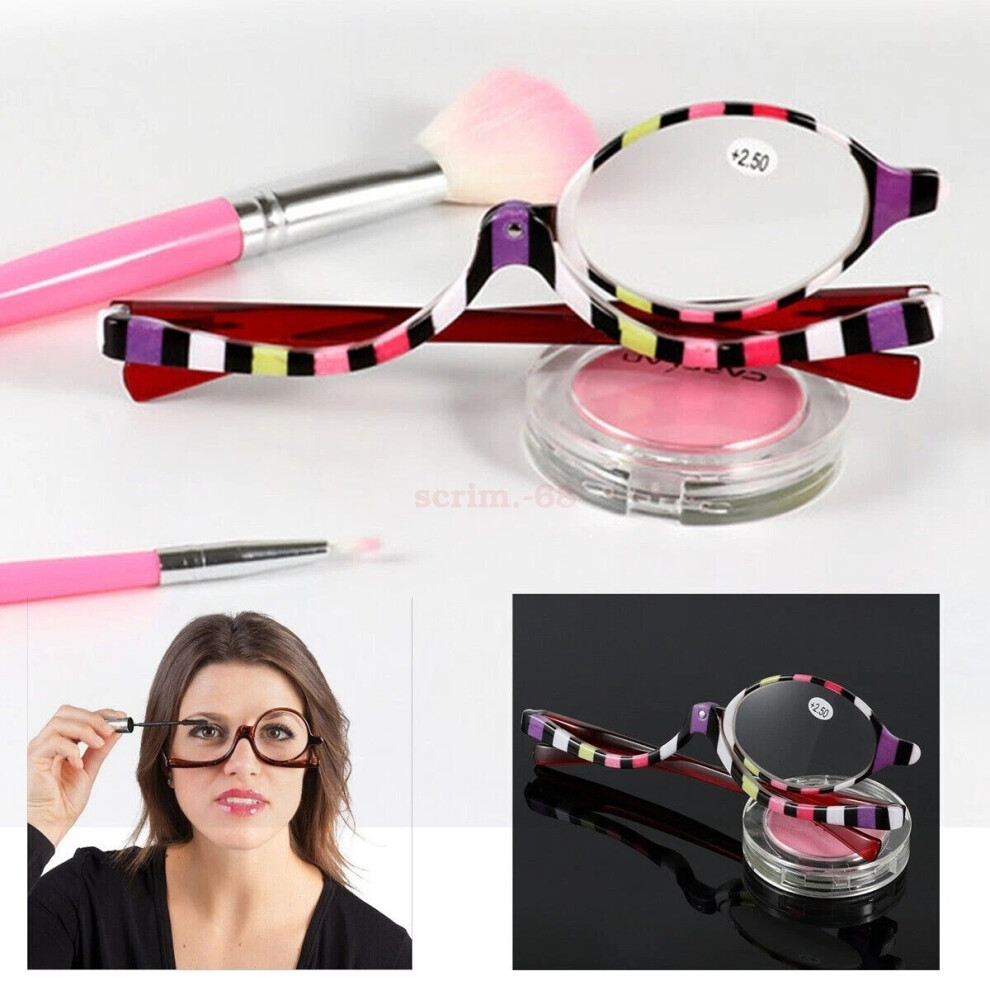 (+1.50) Makeup Reading Glasses Folding Eyeglasses Cosmetic Magnifying Glasses +1.0 +1.5 +2.0 +2.5 +3.0 +3.5 +4.0