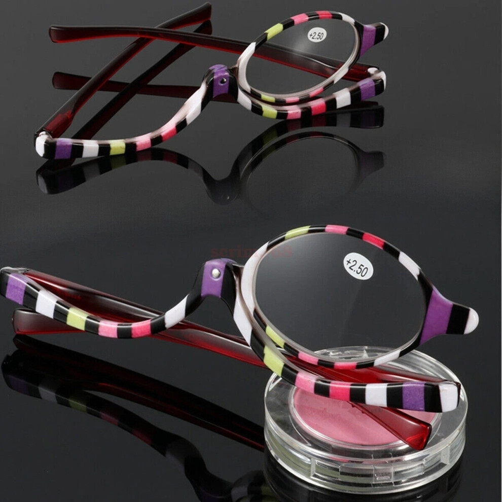 (+4.00) Makeup Reading Glasses Folding Eyeglasses Cosmetic Magnifying Glasses +1.0 +1.5 +2.0 +2.5 +3.0 +3.5 +4.0