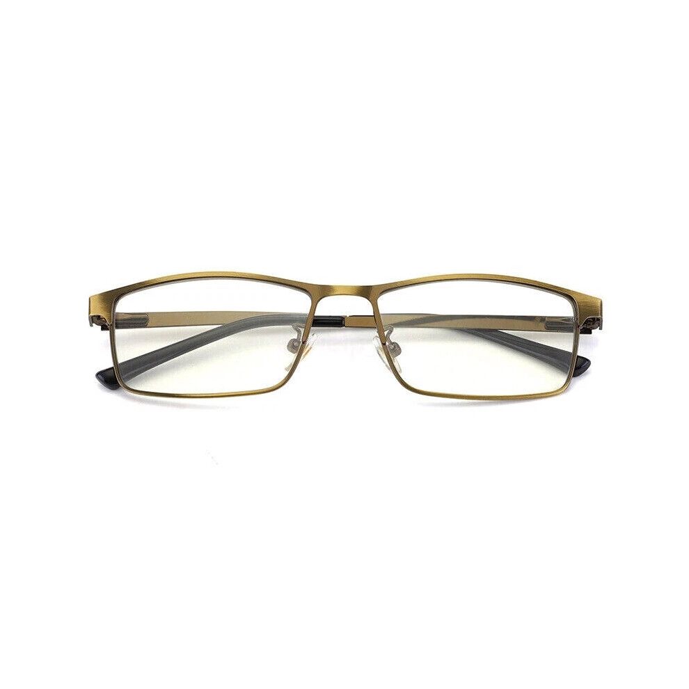 Gold/Blue/Light (+300) Anti Multifocal Progressive Transition Reading Glasses +1.0