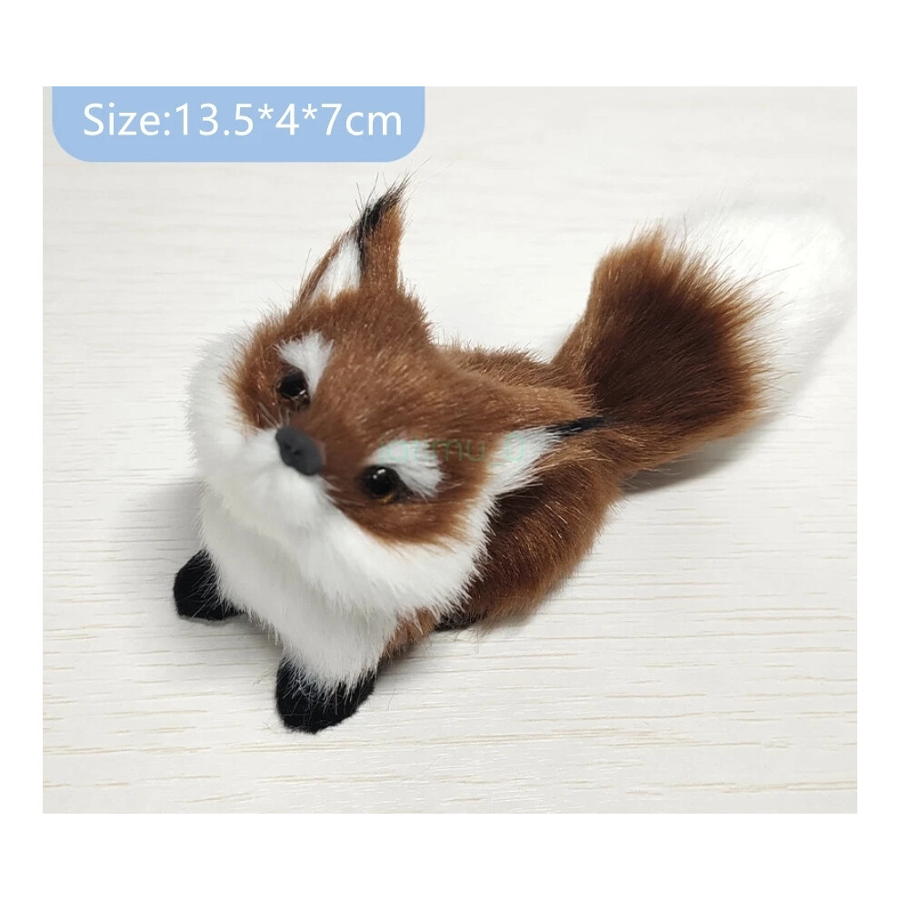 (Style 1# Deep Brown) Realistic Stuffed Animal Plush Kids Toy Sitting Fox Decor Home HOT-image-OPC-PHDVV5D-NEW