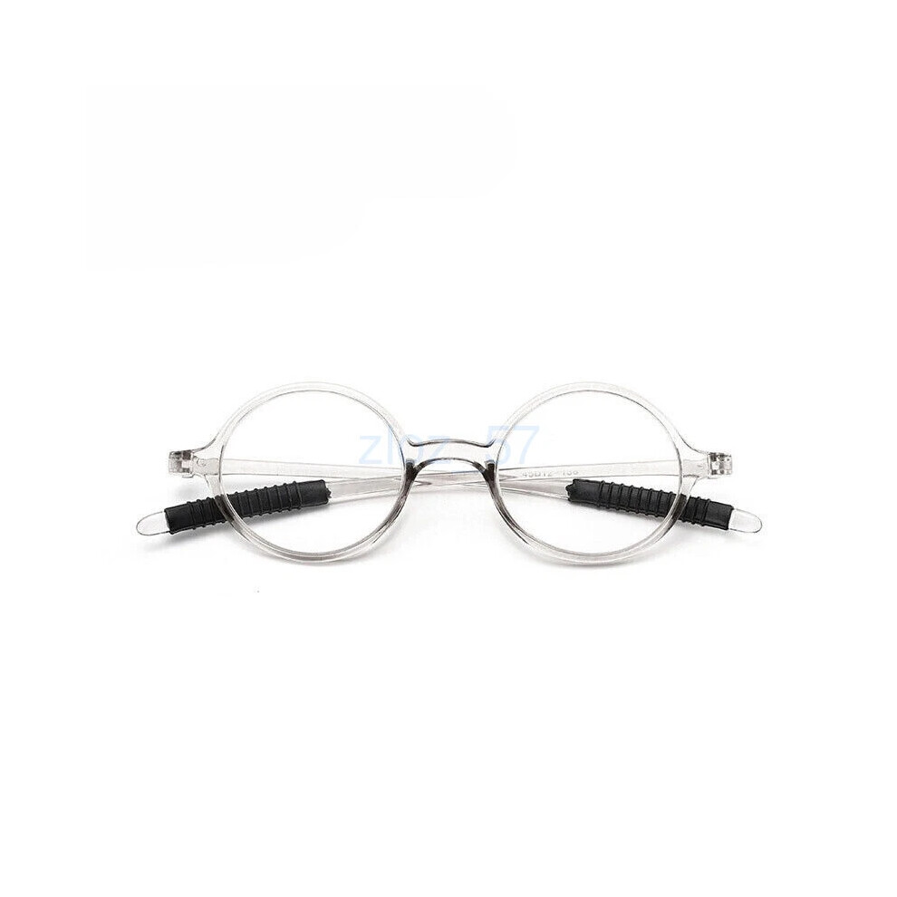 (C3 transparent frame, =+4.00 strength) AU Retro Round Reading Glasses Lightweight Stylish Readers Unisex TR90+1.0 +1.5 +2.0 +2.5 +3.0 +3.5 +4.0