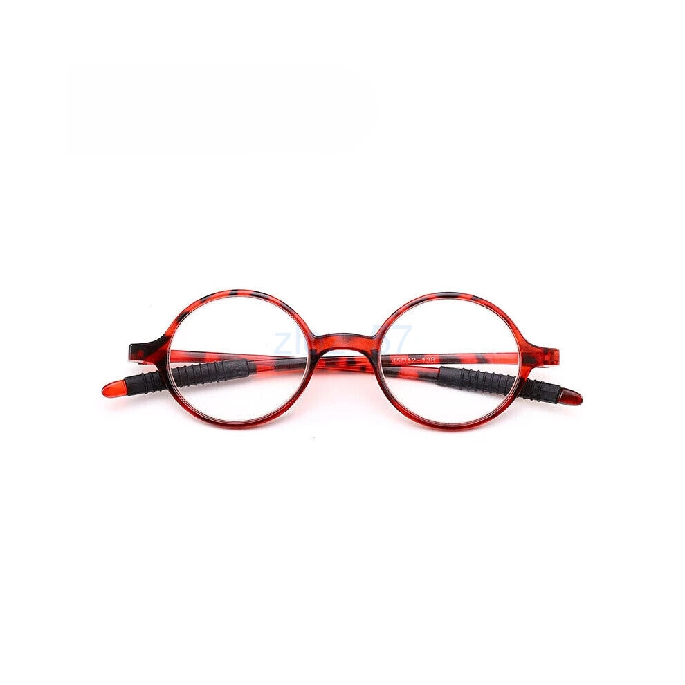 (C5 tortoiseshell frame, =+3.50 strength) AU Retro Round Reading Glasses Lightweight Stylish Readers Unisex TR90+1.0~+4.0
