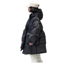 (Black, 7-8Years) Kids Girls Coat Hooded Parka Jacket Warm Long UK