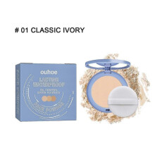 (Classic Ivory 8G) Ouhoe Finishing Powder Flawless Long-Lasting Not Easy To Makeup Powder Cake Natural Lightweight Breathable Finishing Powder