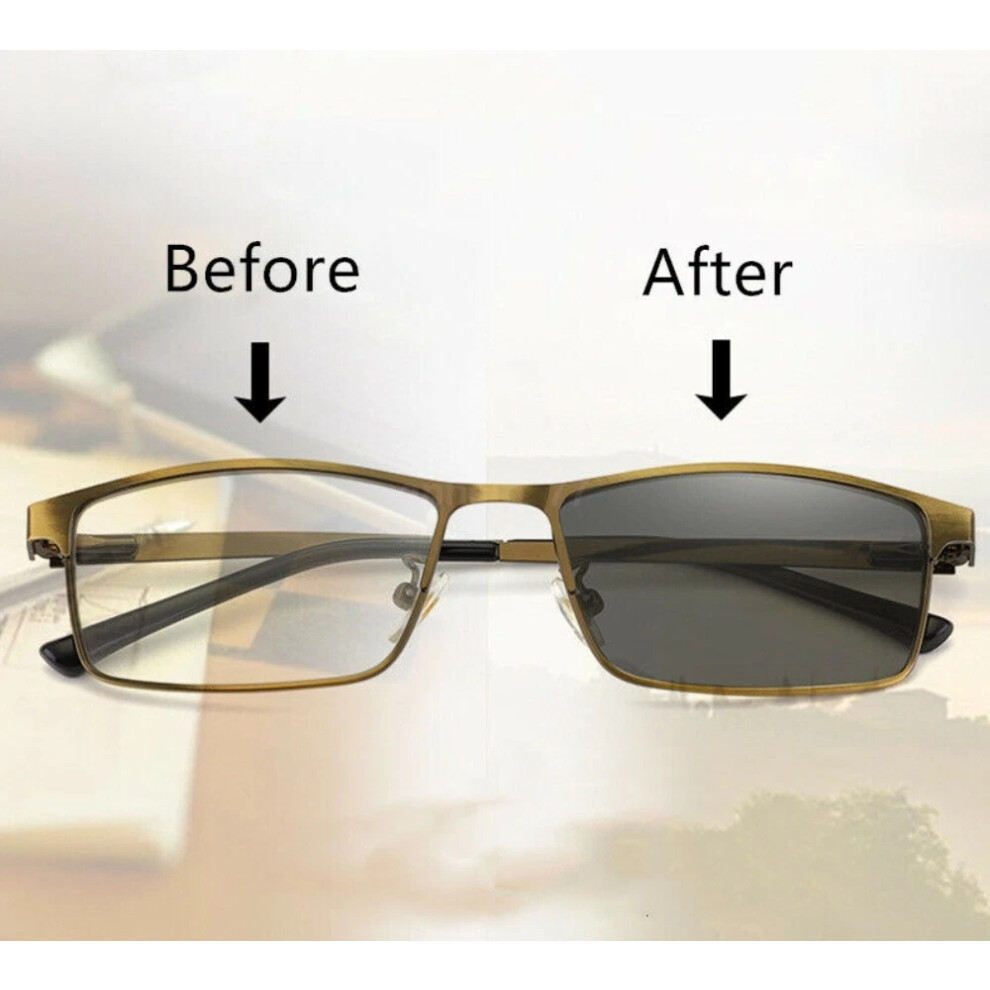 Gold/Blue/Light (+200) Anti Multifocal Progressive Transition Reading Glasses +1.0 - 4.0