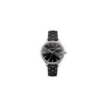 Damenarmbanduhr - THOMAS SABO - WA0322-221 - Hochglanzstahl - Schwarzes Leder - Analoge Quarzbewegung 38 mm