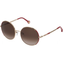 Sonnenbrille - Carolina Herrera - SHE152-560357 - Goldfarbener Metallrahmen - Braune Gläser - Schutzkategorie 2