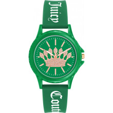 Montre femme - Juicy Couture - JC1324GNGN - Quartz - Bracelet silicone - Cadran métal 38mm
