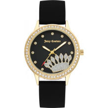 Montre femme - Juicy Couture - JC1342GPBK - Quartz - Bracelet silicone - Cadran métal 38mm