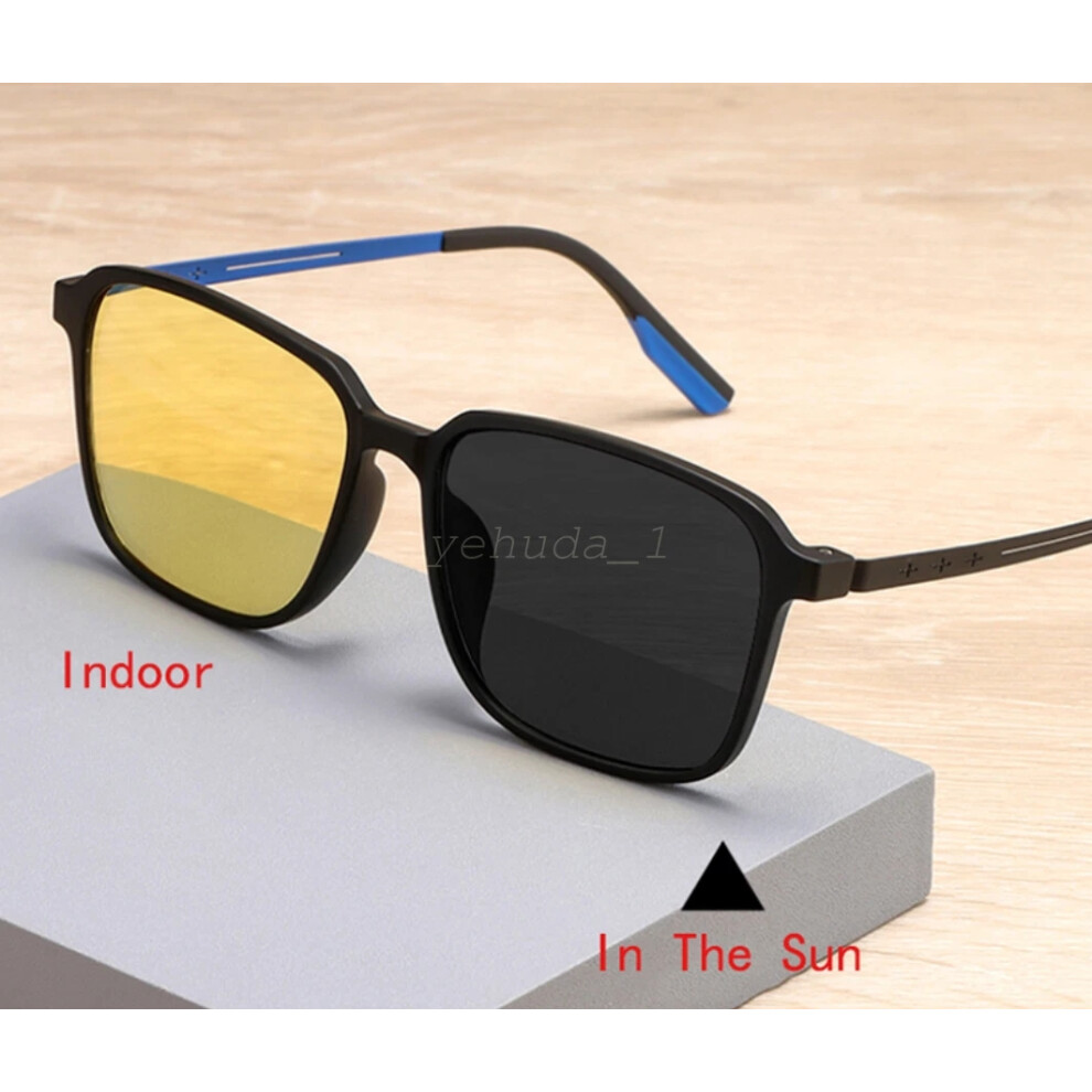 Yellow/Blue/Light (, +2.50 Strength) Photochromic Progressive Multifocal Reading Glasses Anti Glasses Hot +1.0 -4.0